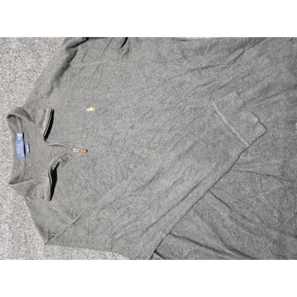 Polo Ralph Lauren Estate Rib Long Sleeve Quarter Zip Pullover Gray Size XXL